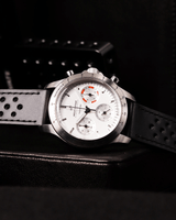 1960 Racing Chronograph, Steel / White & Deep Orange