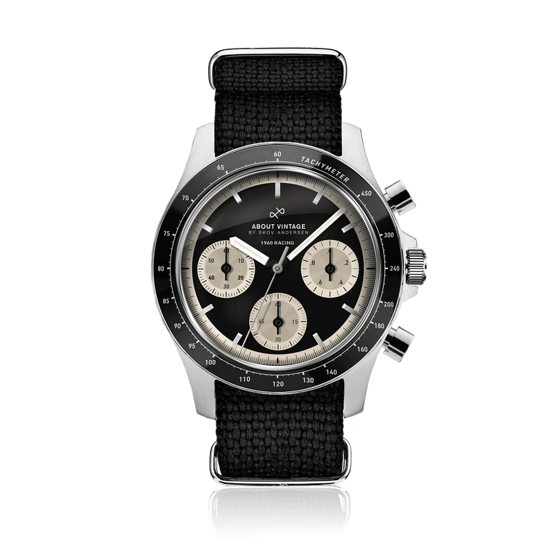 1960 Racing Chronograph, Steel / Black & Off White