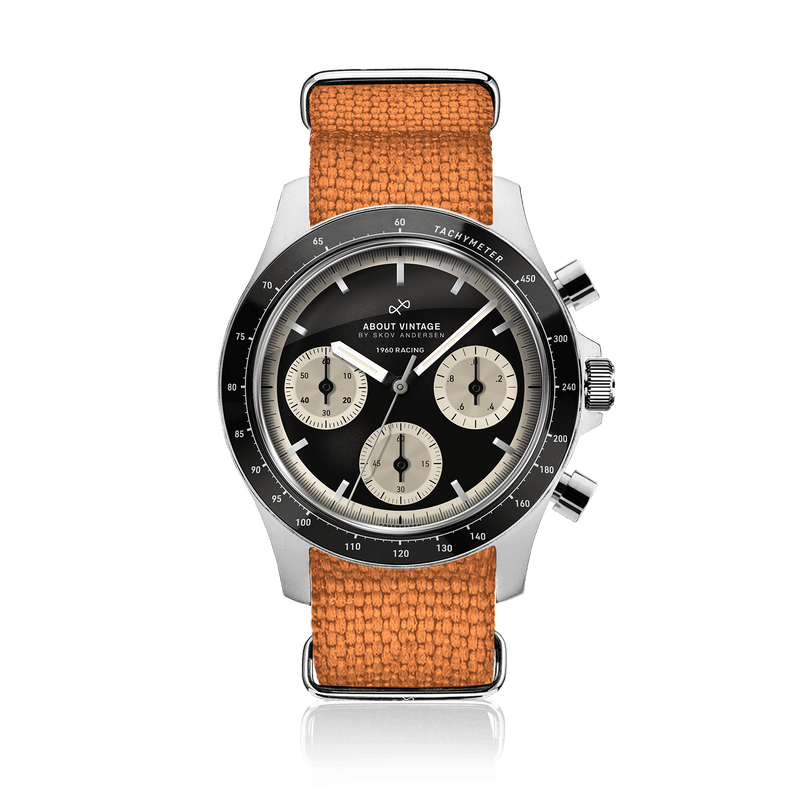 1960 Racing Chronograph, Steel / Black & Off White