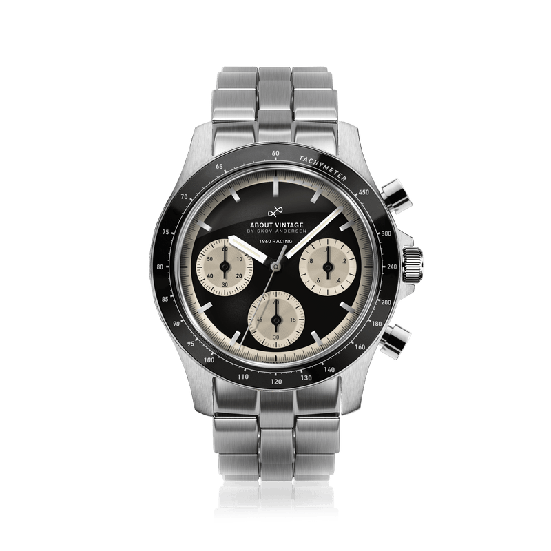 1960 Racing Chronograph, Steel / Black & Off White