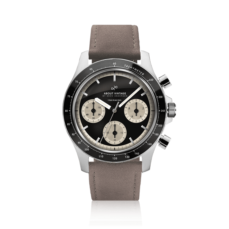 1960 Racing Chronograph, Steel / Black & Off White