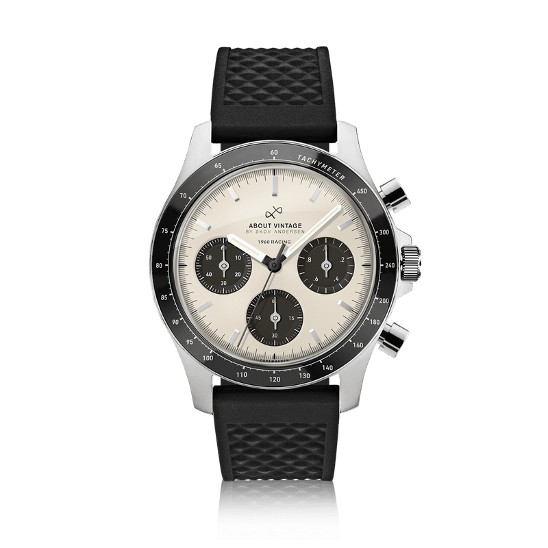 1960 Racing Chronograph, Steel / Off White & Black