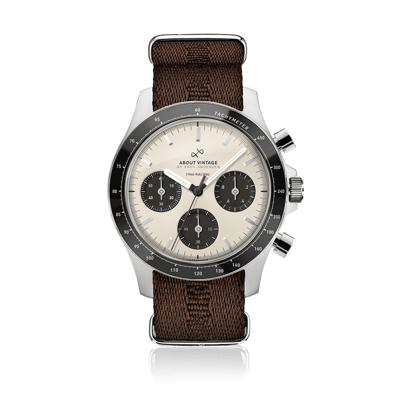 1960 Racing Chronograph, Steel / Off White & Black