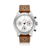 1960 Racing Chronograph, Steel / White & Deep Orange