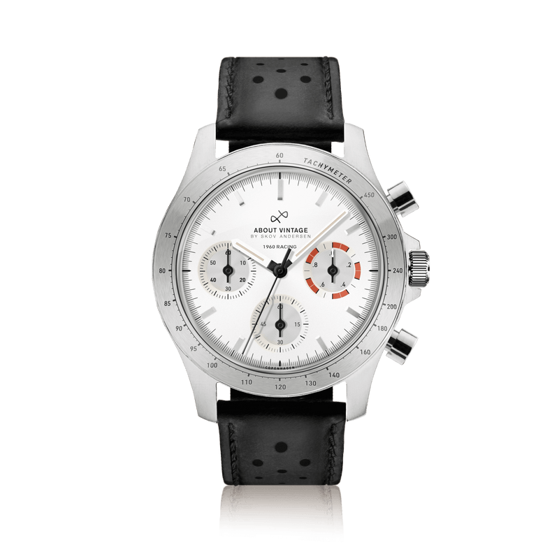 1960 Racing Chronograph, Steel / White & Deep Orange