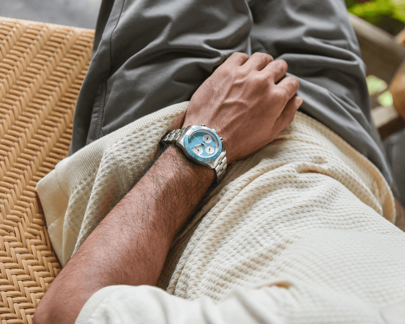 1960 Racing Chronograph, Steel / Tropical Blue