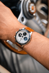 1960 Racing Chronograph, Steel / Off White & Black