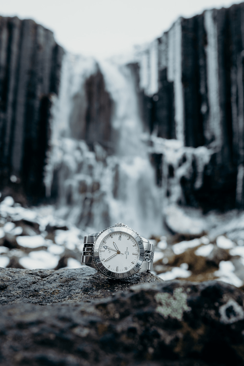 1970 Glacier GMT Automatic, Steel / White - Swiss Made