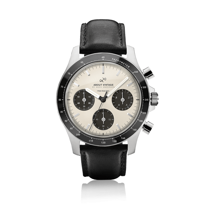 1960 Racing Chronograph, Steel / Off White & Black